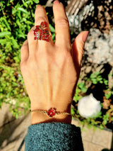 Bracciale fiore rosso