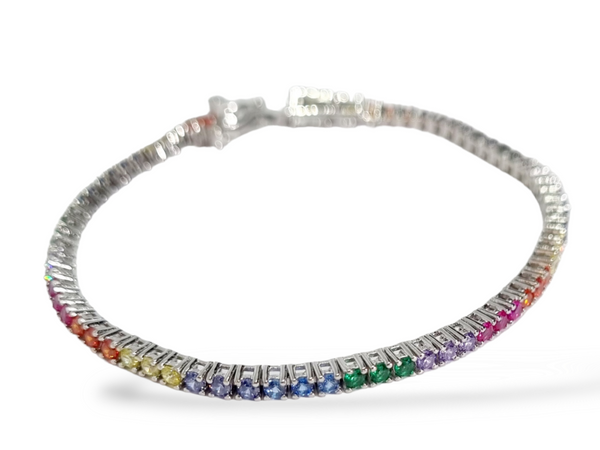 Bracciale tennis multicolor