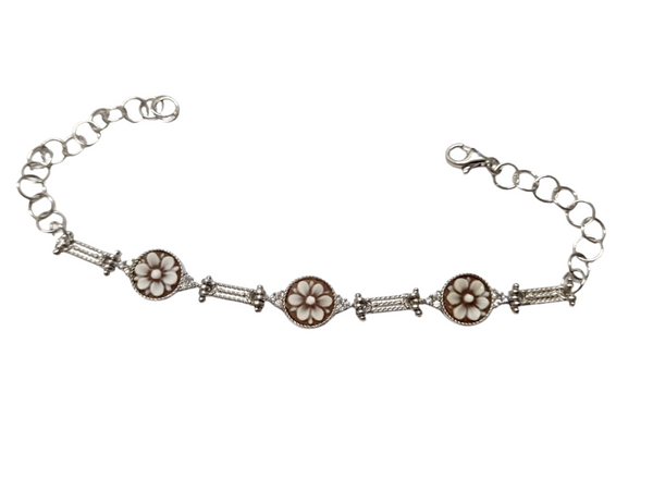 Bracciale cammeo fiore