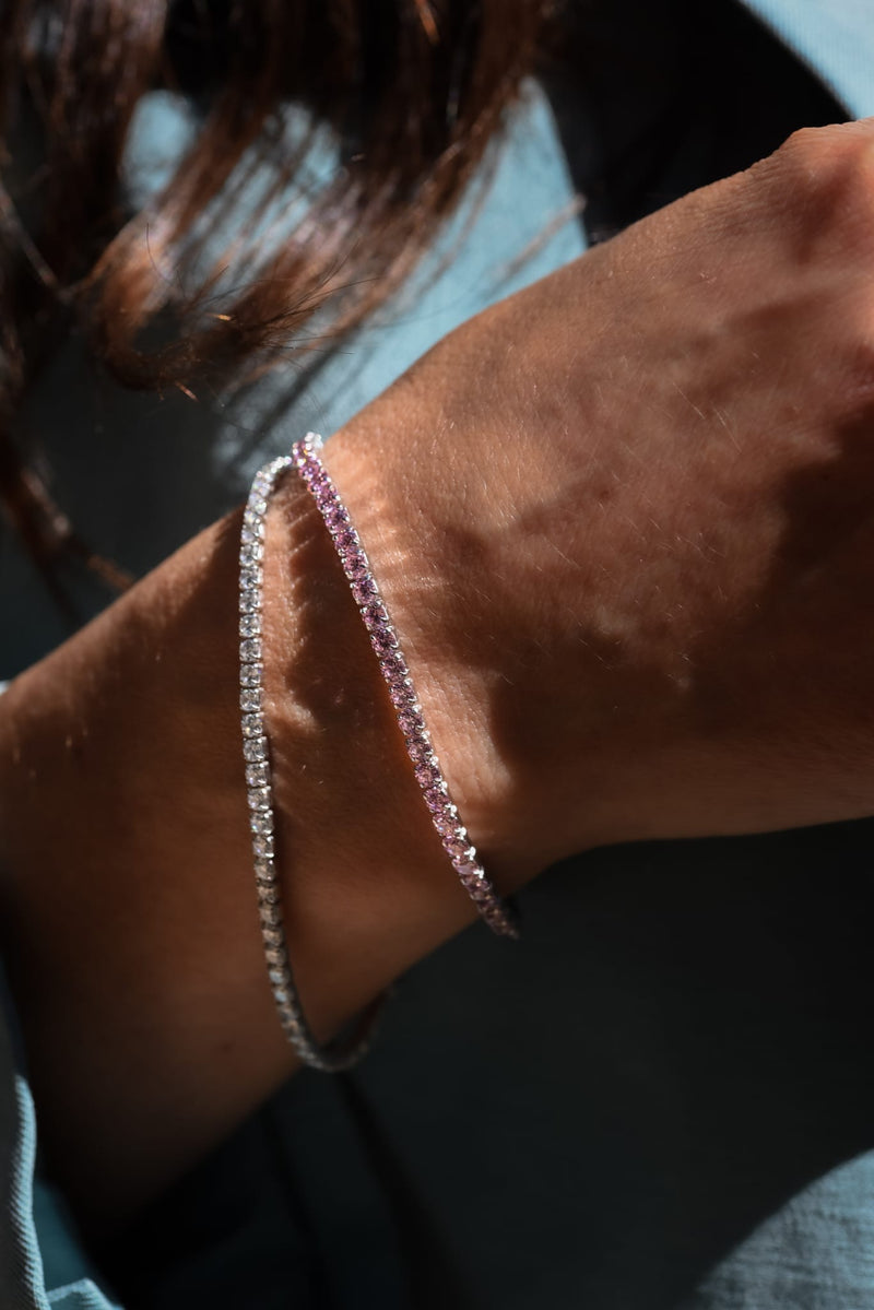 Bracciale tennis rosa