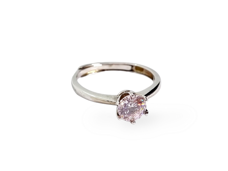 Anello mini solitario rosa diamond