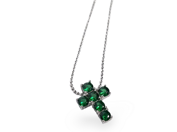 Collana croce verde