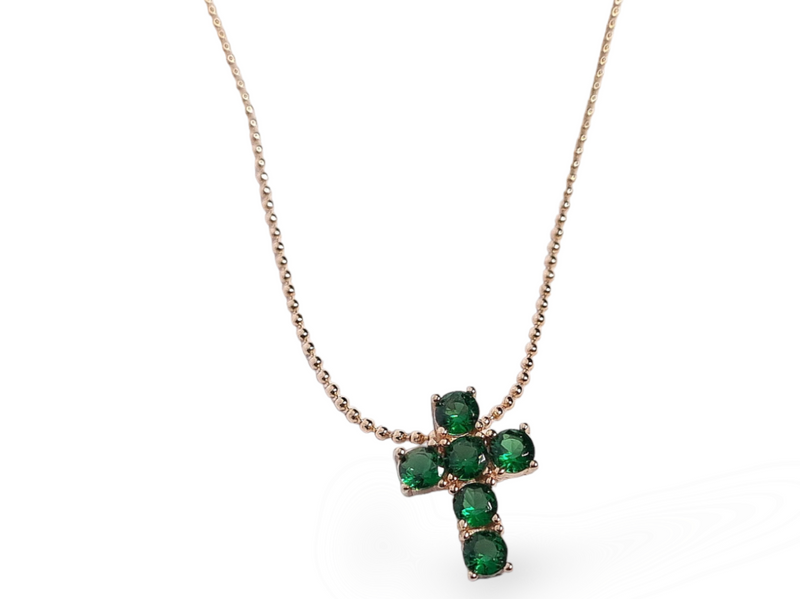 Collana croce verde