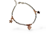 Bracciale cuore stelle