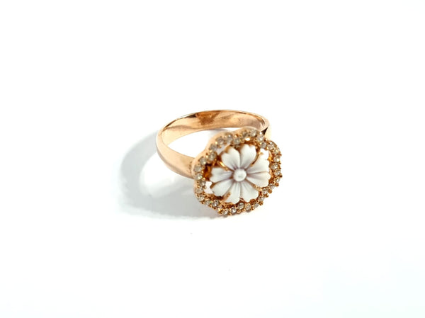 Anello cammeo fiore