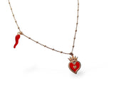 Collana sacro cuore rosso