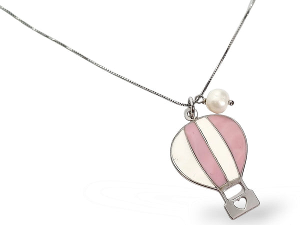 Collana mongolfiera mom rosa